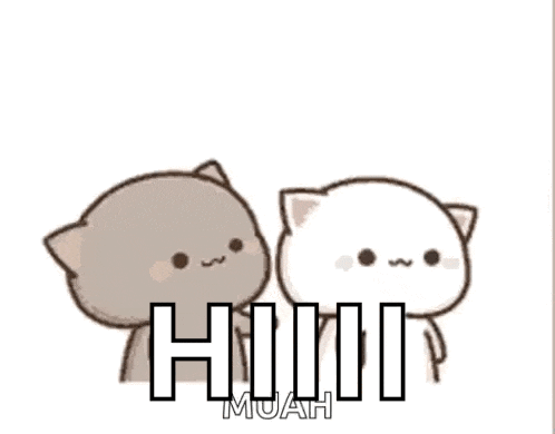 a couple of cartoon cats are standing next to each other on a white background .