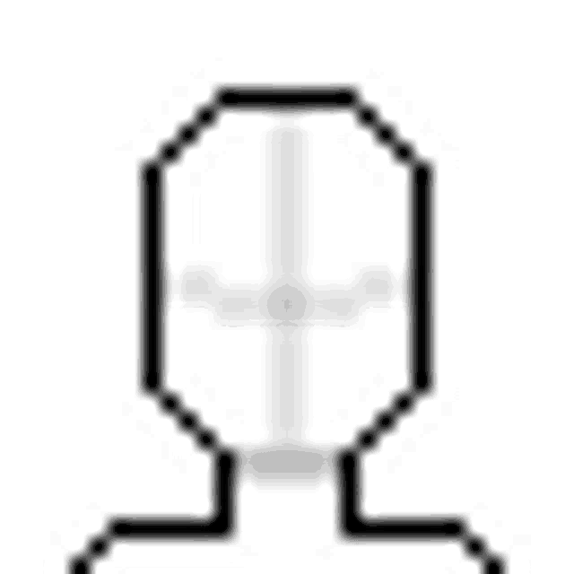a pixel art drawing of a man 's face with a sad face .