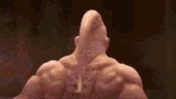 a close up of a person 's back with a huge tail .
