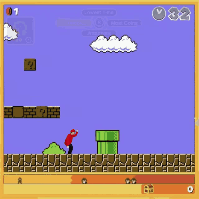 a screenshot of a video game with the lowest time being 1 second
