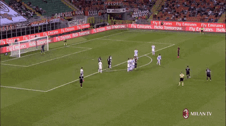 a soccer game is shown on milan tv