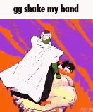 a cartoon of a man in a white cape standing on top of a couch .