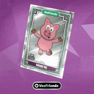 a card with a pig on it that says " patient pig "