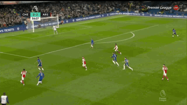 a soccer game is being played on the premier league live channel