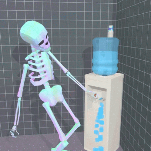 Skeleton Water Cooler GIF - Skeleton Water Cooler Water GIFs