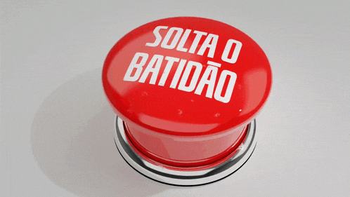 a red button with the words solta o batidao written on it