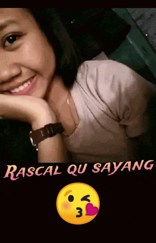 a picture of a girl with the words rascal qu sayang