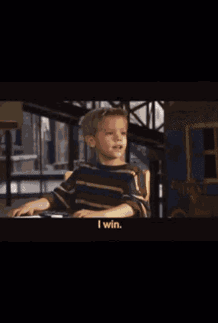 a man and a boy are playing cards and the boy says i had a hand just like that i didn 't win