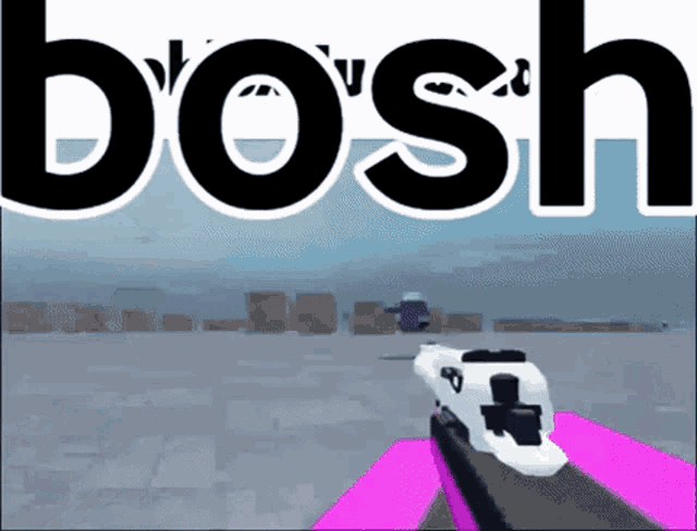a video game called bosh with a white gun