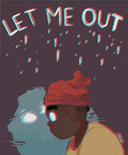 a green background with the words let me out