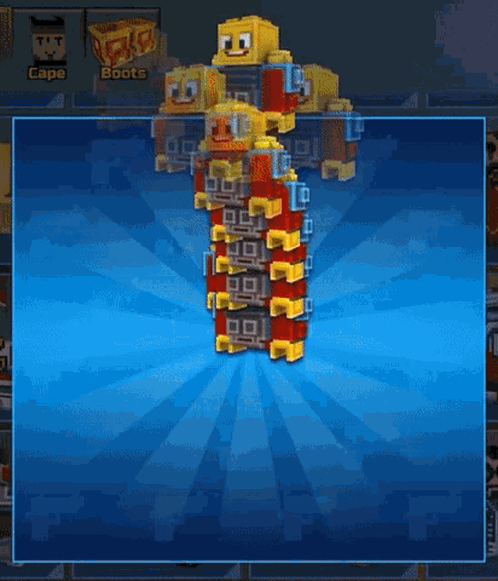 a screenshot of a video game with a yellow object in the middle of the screen