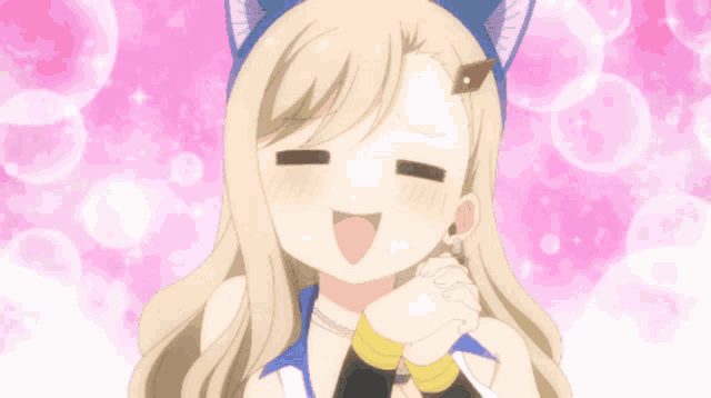 a girl with a cat ear and the words " it 's sooo cuuute " on the bottom