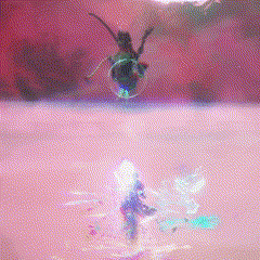 a painting of a fairy and a spider with a purple background