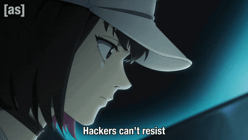 a picture of a girl with the words hackers can 't resist on the bottom