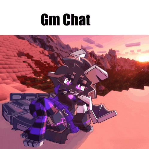 a picture of a minecraft character with the words gm chat on the bottom