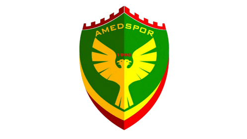 a logo for amedspor with a yellow bird on it