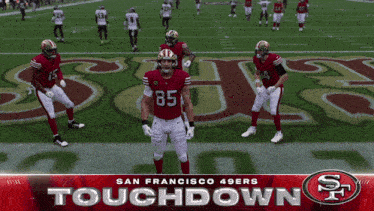 the san francisco 49ers are playing a game of touchdowns