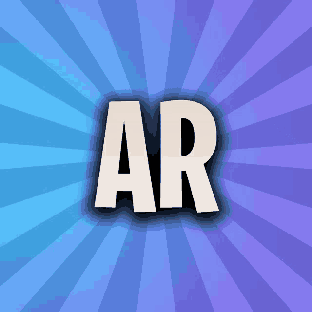 a blue and purple background with the word ar in white