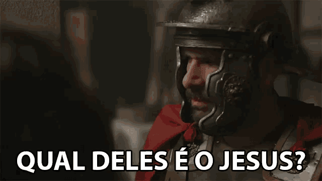 a man wearing a helmet says qual deles e o jesus