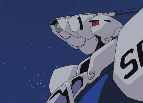 a robot with the number 15 on it 's arm