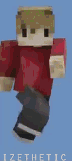 a minecraft character with a beard and a mustache is flying in the air .