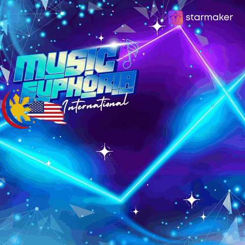 a poster for music euphoria international with a purple background