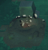 an aerial view of a rocky area in a video game .
