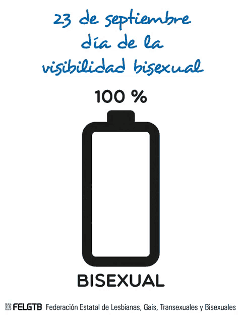 a poster that says ' 23 de septiembre dia de la visibilidad bisexual 100 % bisexual ' on it