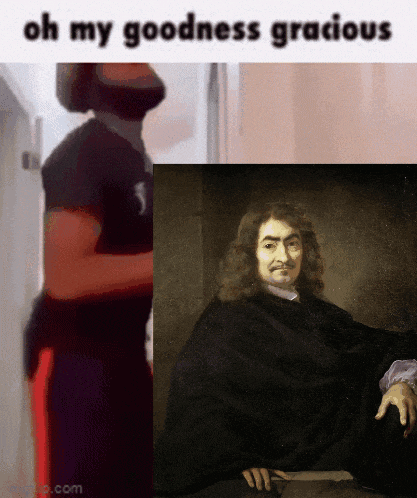 a meme of a man standing next to a painting of a man