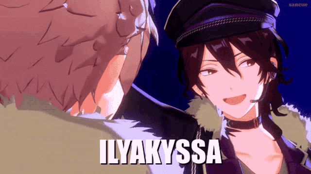 a cartoon character with the name ilyakyssa on the bottom right