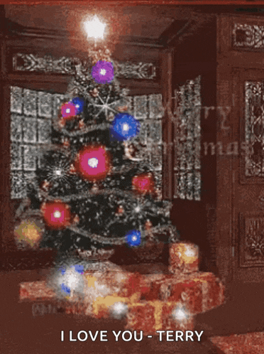 a picture of a christmas tree with the words i love you terry on the bottom