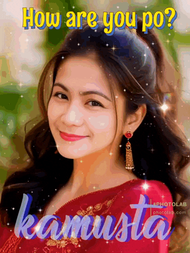 a picture of a woman with the words " how are you po " above her