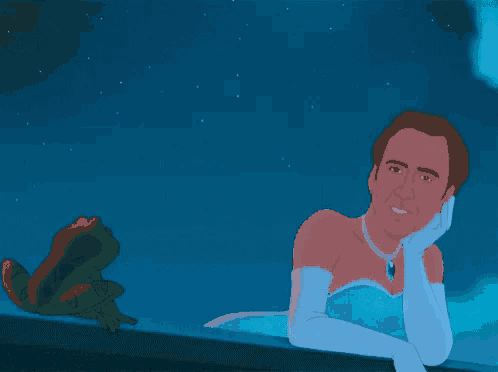 a cartoon of a man dressed as a princess