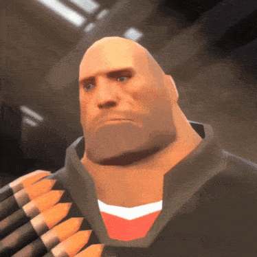 a bald man with a beard is holding a bunch of ammunition