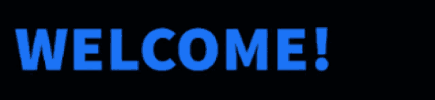 a black background with blue letters that say welcome