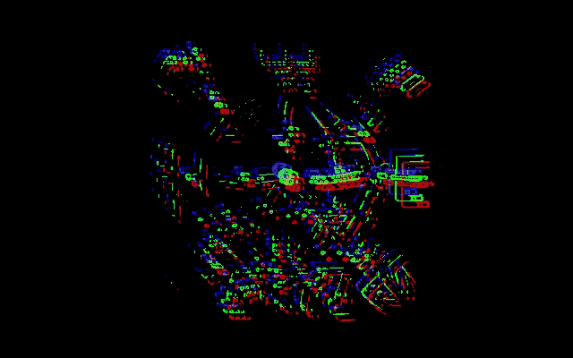 a black background with a bunch of colorful lines