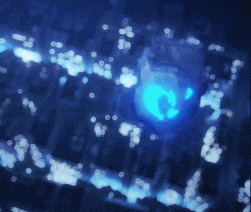 a blue background with a glowing star in the center