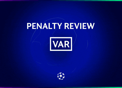 a blue background that says penalty review var