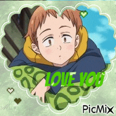 a picture of a boy with the words i love you on it