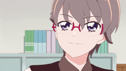 a close up of a girl wearing glasses with the letter h on her nose
