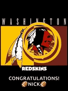 a poster for the washington redskins with a native american in the center