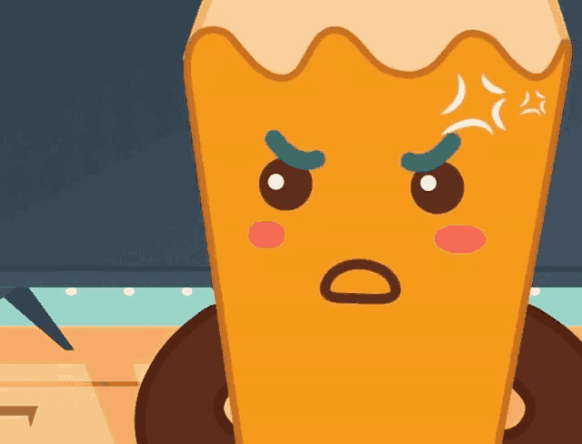 a cartoon illustration of an angry beer glass
