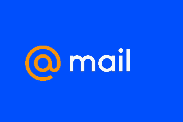 a blue background with the word mail written on it