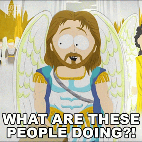 What Are These People Doing Archangel Michael GIF - What Are These People Doing Archangel Michael South Park GIFs