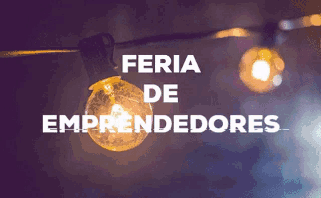 feria de emprendedores is written on a purple background