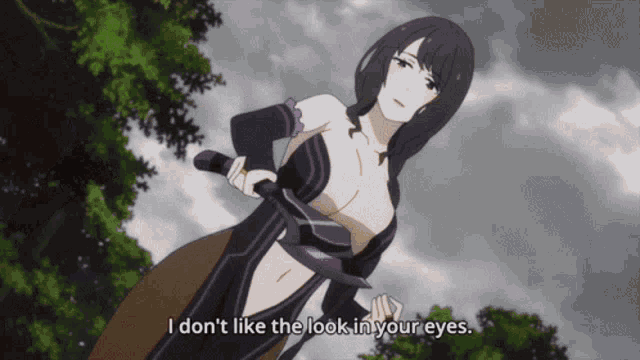 a naked anime character says i don 't like the look in your eyes