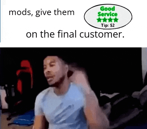 a man is giving a good service tip to a customer