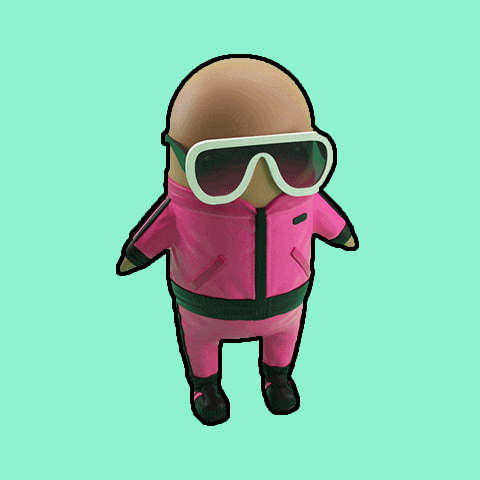 a cartoon character is wearing sunglasses and a pink jacket