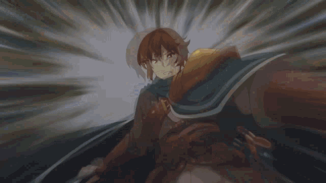 a blurry picture of a person with a sword