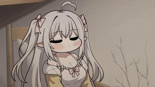 a drawing of a girl with pigtails and a bow in her hair